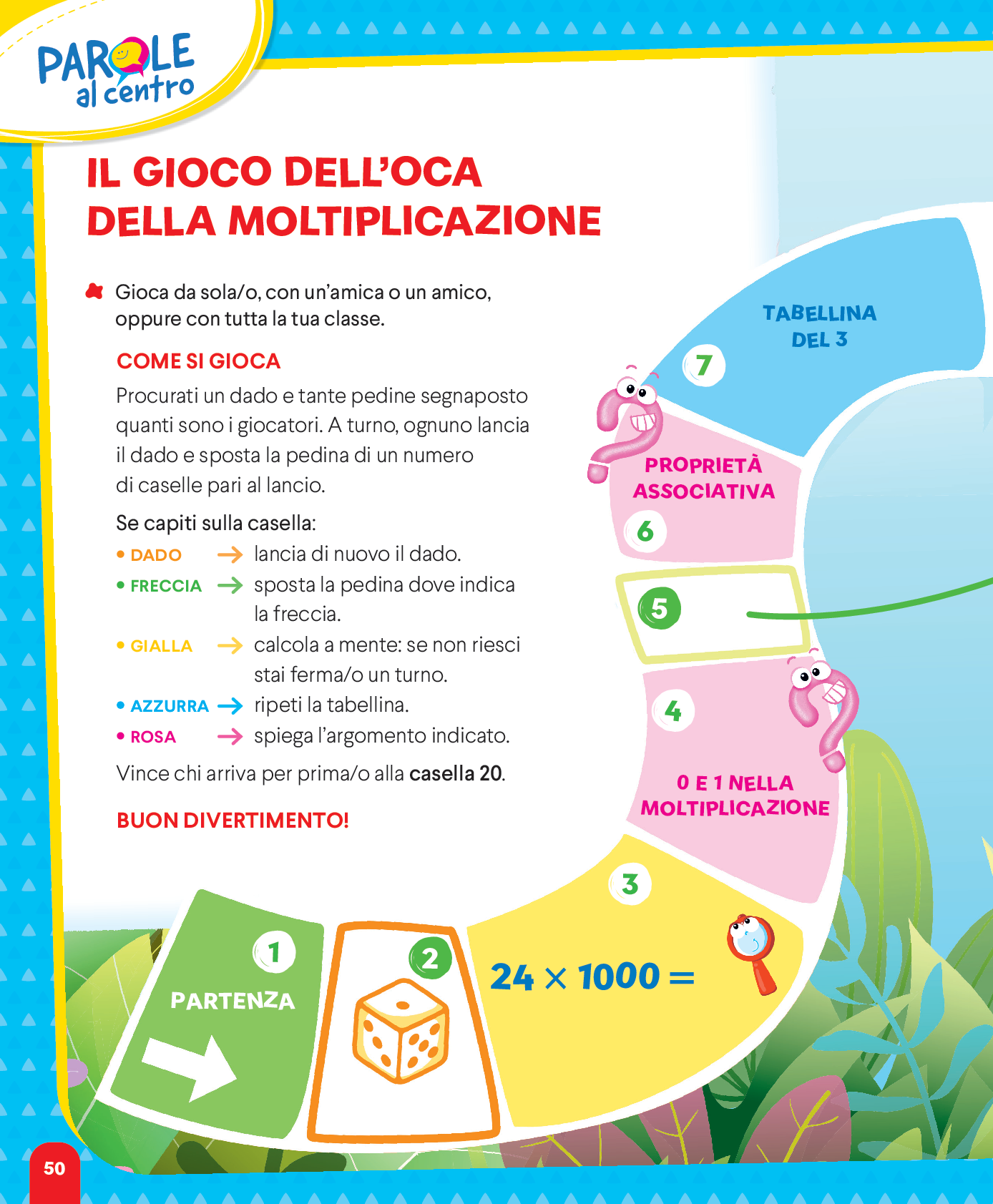 Il gioco dell'oca della moltiplicazione - Partenza, caselle 1-7