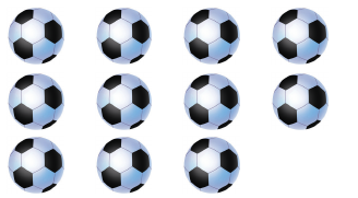 11 palloni da raggruppare per 3