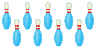 9 birilli da raggruppare per 2