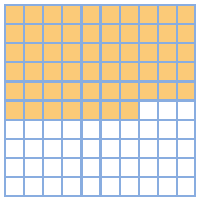 Griglia centesimi - 57 parti colorate
