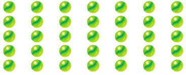 35 palline divise in 5 gruppi